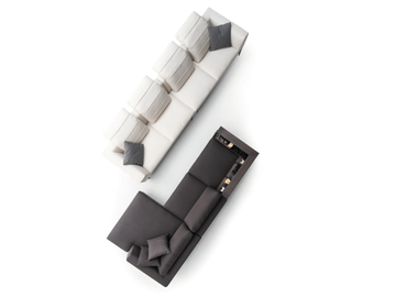 KIM - Fabric sofa with integrated magazine rack with chaise longue by Ditre Italia - view 3